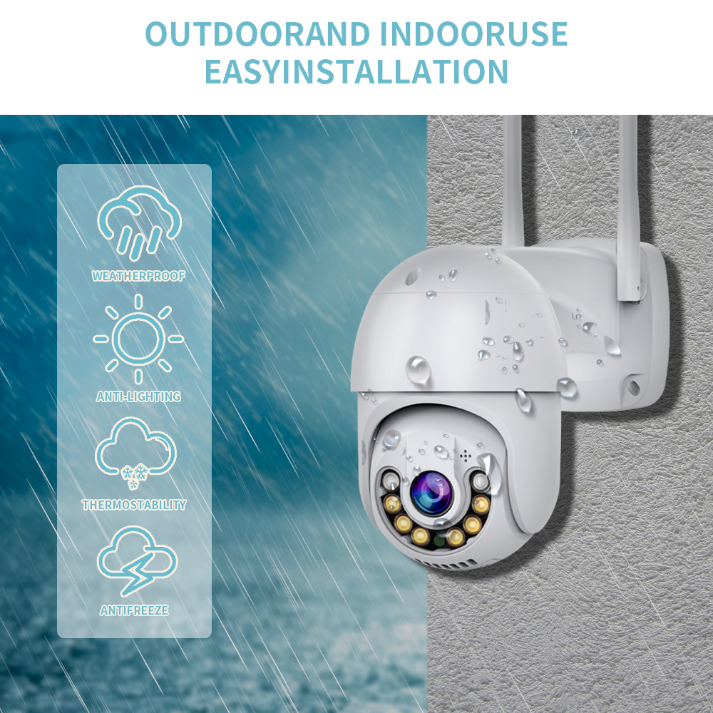 ICSEE 3MP WIFI Wireless CCTV Camera H.265 Video Compression Low Illumination Night Vision Clear Indoor Images Outdoor Home Use