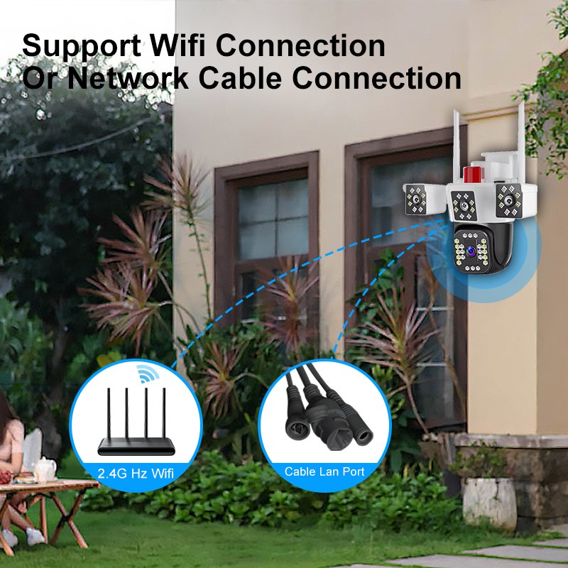 Yoosee App Factory price 3 lens 3 views wireless cctv camera network WIFI Security Camera outdoor PTZ 360 IP Camera