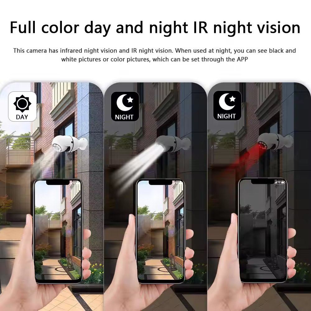 ABQ night vision wireless light bulb camera 360 Degree HD 1080p cctv hidden 2.4G wifi mini ip security digital camera