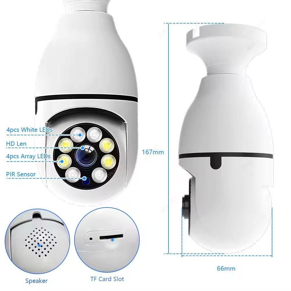 ABQ night vision wireless light bulb camera 360 Degree HD 1080p cctv hidden 2.4G wifi mini ip security digital camera