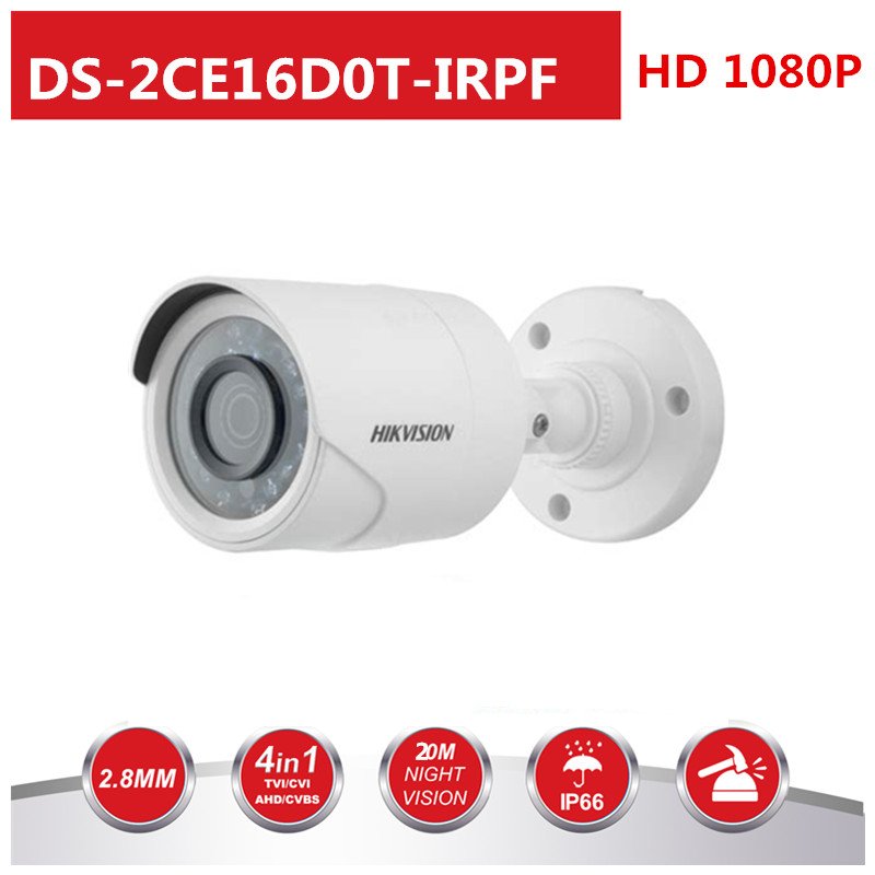 Ds-2ce16d0t-irf(c) Original Hk Analog Hd 2.0mp Cctv Security Outdoor Bullet Camera Ir Range Up To 25 M