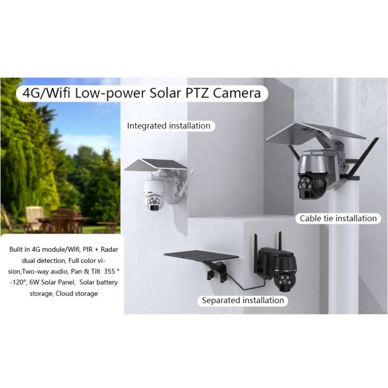 2024 Outdoor Camouflage 3MP 4G Solar Mini Camera Hunting Night Vision Trail Shooting PTZ Indoor Application Cloud Data Storage