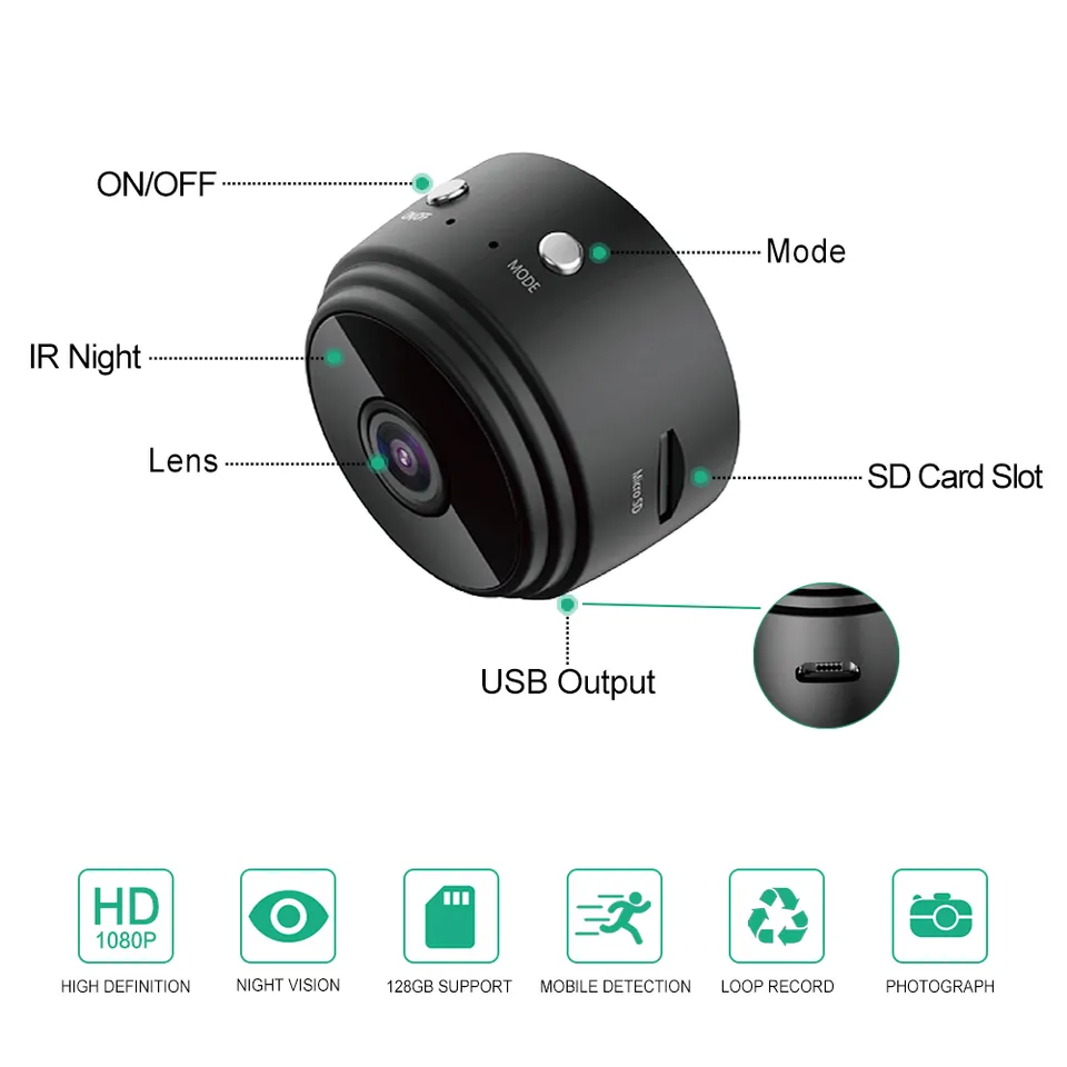 Hot Sales A9 Camera HD 1080P WiFi Camera For Home Security Mini Camera