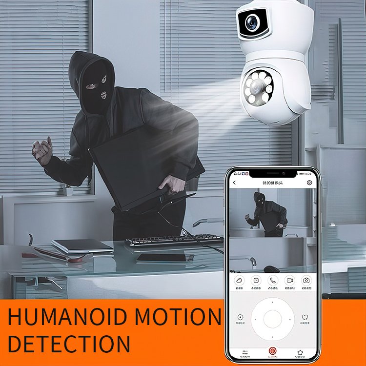 LEVOFAST Light-bulb Type Dual-lens Surveillance Wifi Camera Remote Monitoring 4MP Full-color Night Vision Gun Bulb CCTV Camera