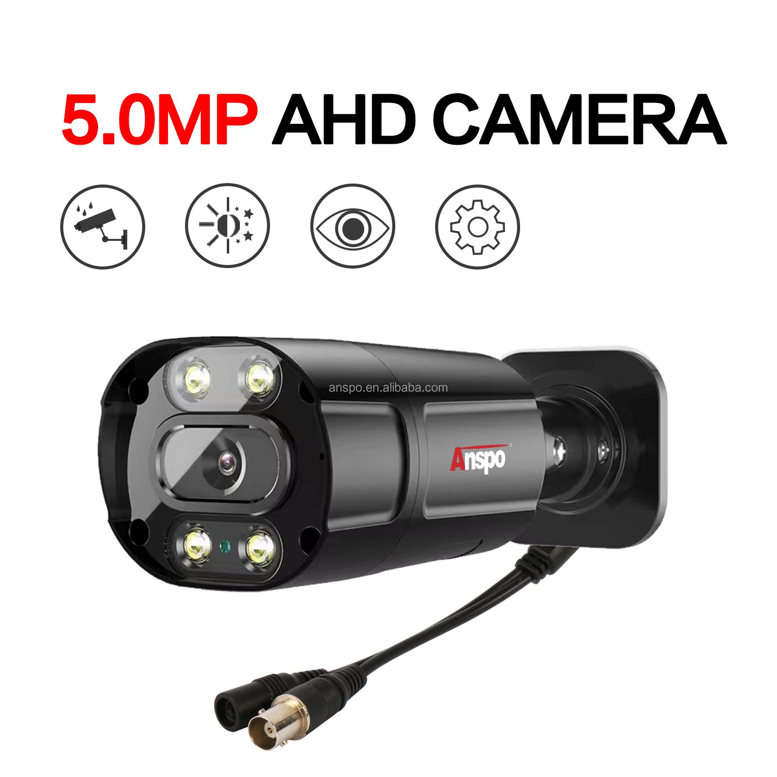 BNC AHD Bullet audio camera 5MP DVR security CCTV camera H.265 Analog tvi HD Infrared color vu Night Vision