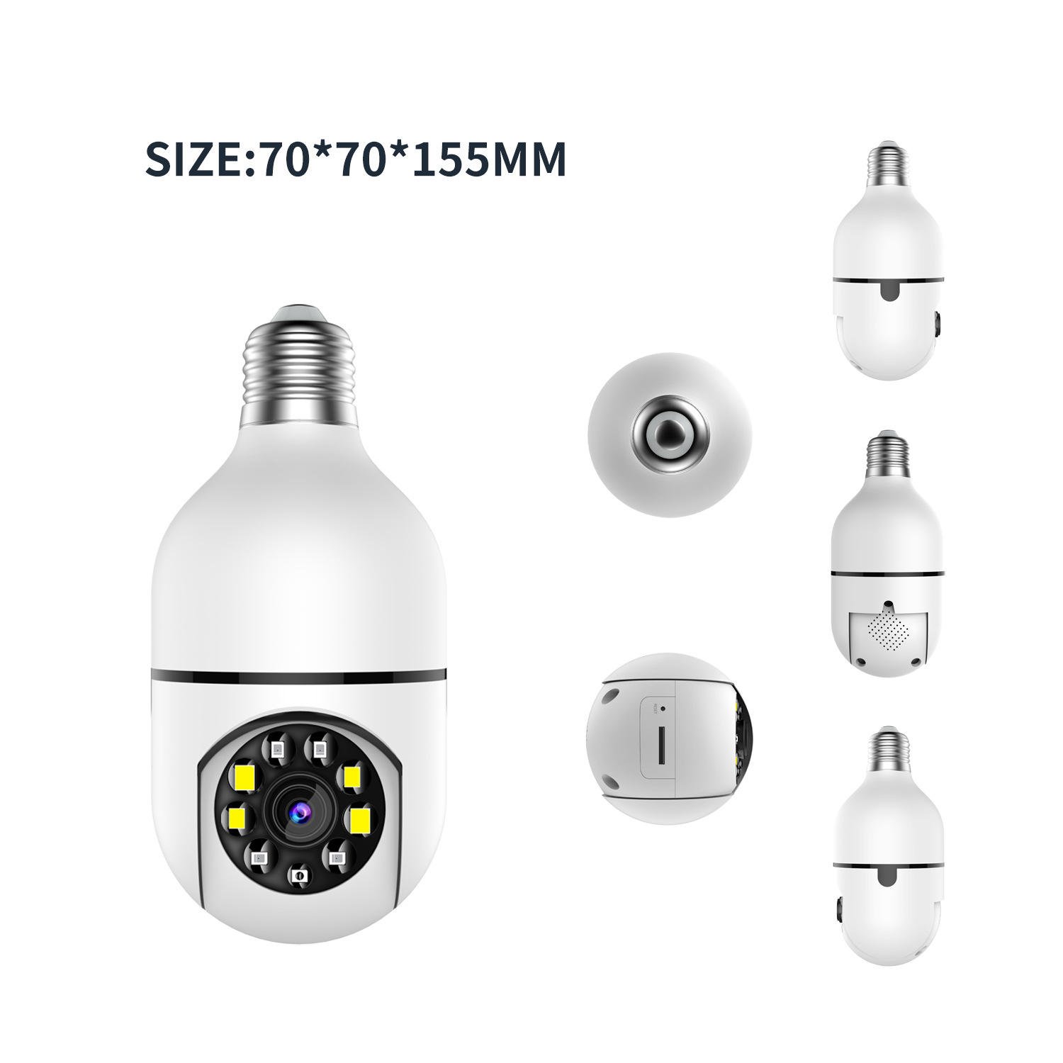 V360pro security 360 degree cctv E27 network ptz ip camara 1080P 2MP auto tracking light wifi bulb camera E27 IP Cloud Camera