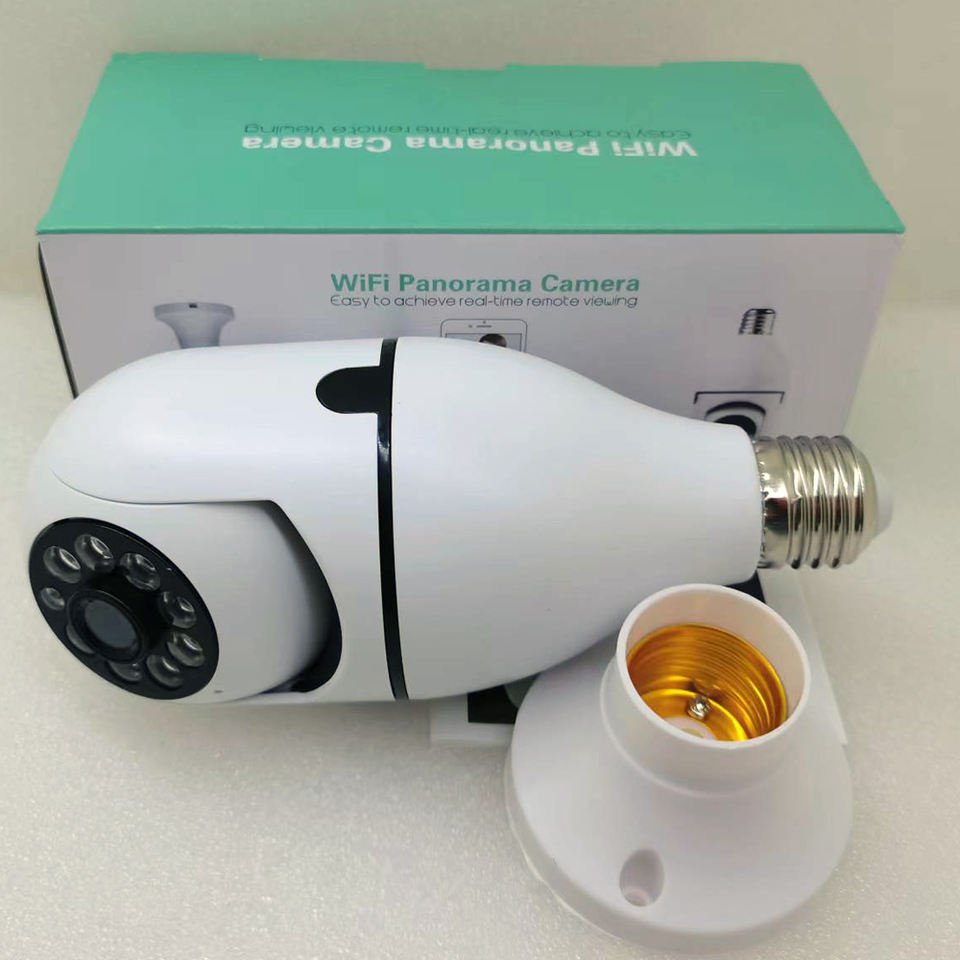 V360pro security 360 degree cctv E27 network ptz ip camara 1080P 2MP auto tracking light wifi bulb camera E27 IP Cloud Camera