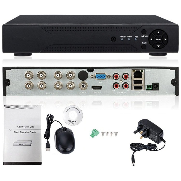 8-Channel 5MP Hybrid 6-in-1 H.265+ Security Video DVR Recorder supports 8TB Hard Drive Supports 2CH Analog and 2CH IP Cameras