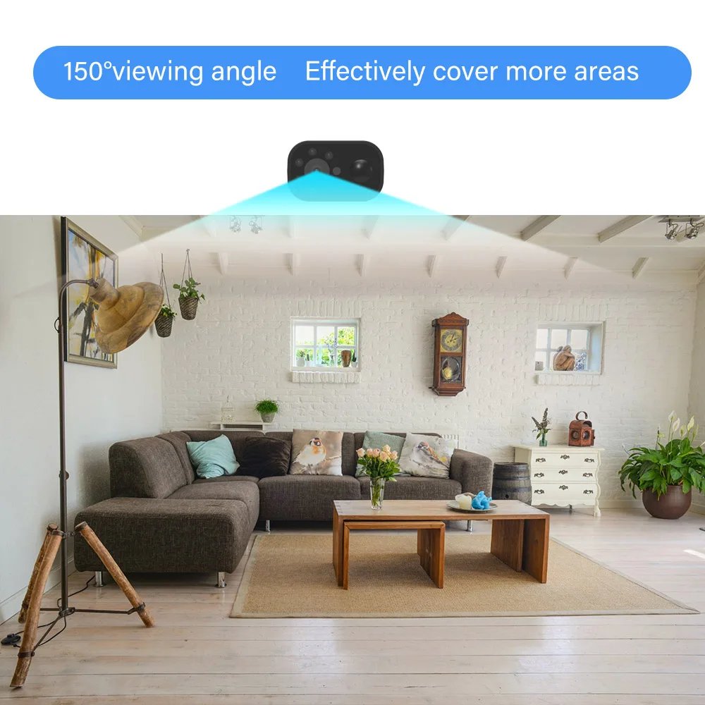W9 Low Power Consumption PIR Sensor Home WIFI Camera IP66 Waterproof 150 Degrees Wide Angle IR Night Vision IP Network Camera