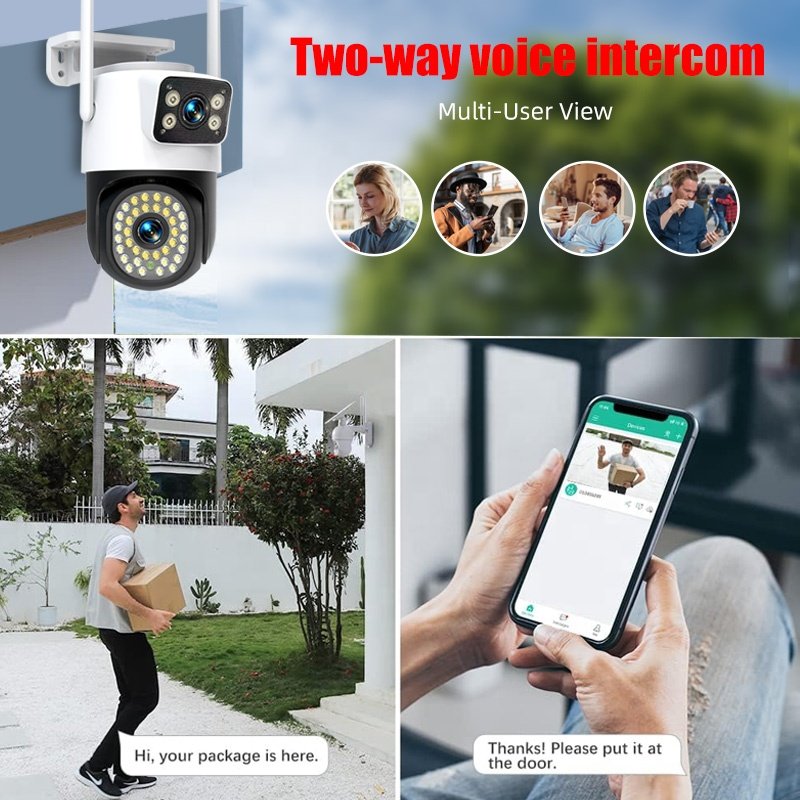 6mp Outdoor Wireless Dual Lens Network Ptz Camera cctv 6mp Auto Tracking supervisory 4mp 1080p Wifi Dual Lens cctv Camera