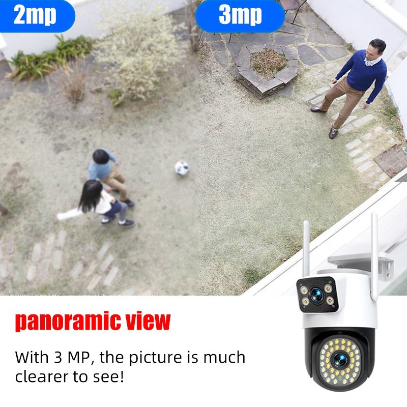 6mp Outdoor Wireless Dual Lens Network Ptz Camera cctv 6mp Auto Tracking supervisory 4mp 1080p Wifi Dual Lens cctv Camera