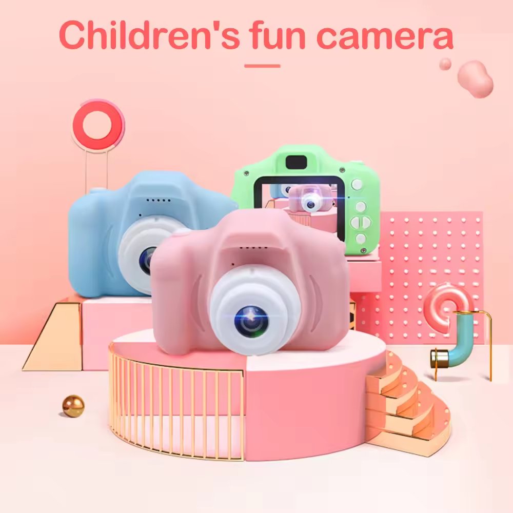 2024 Children Mini Cartoon Photo HD Screen 720p Video Camera x2 Toys Children for Kids Digital Children's camera