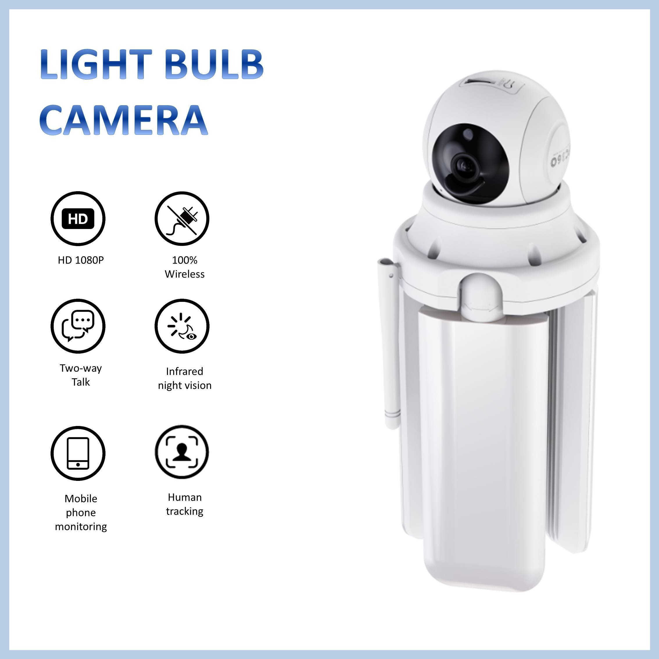 E27 Light Bulb WiFi Smart Camera 1080P IPC360 Home wireless network camera LED lamp with security camera