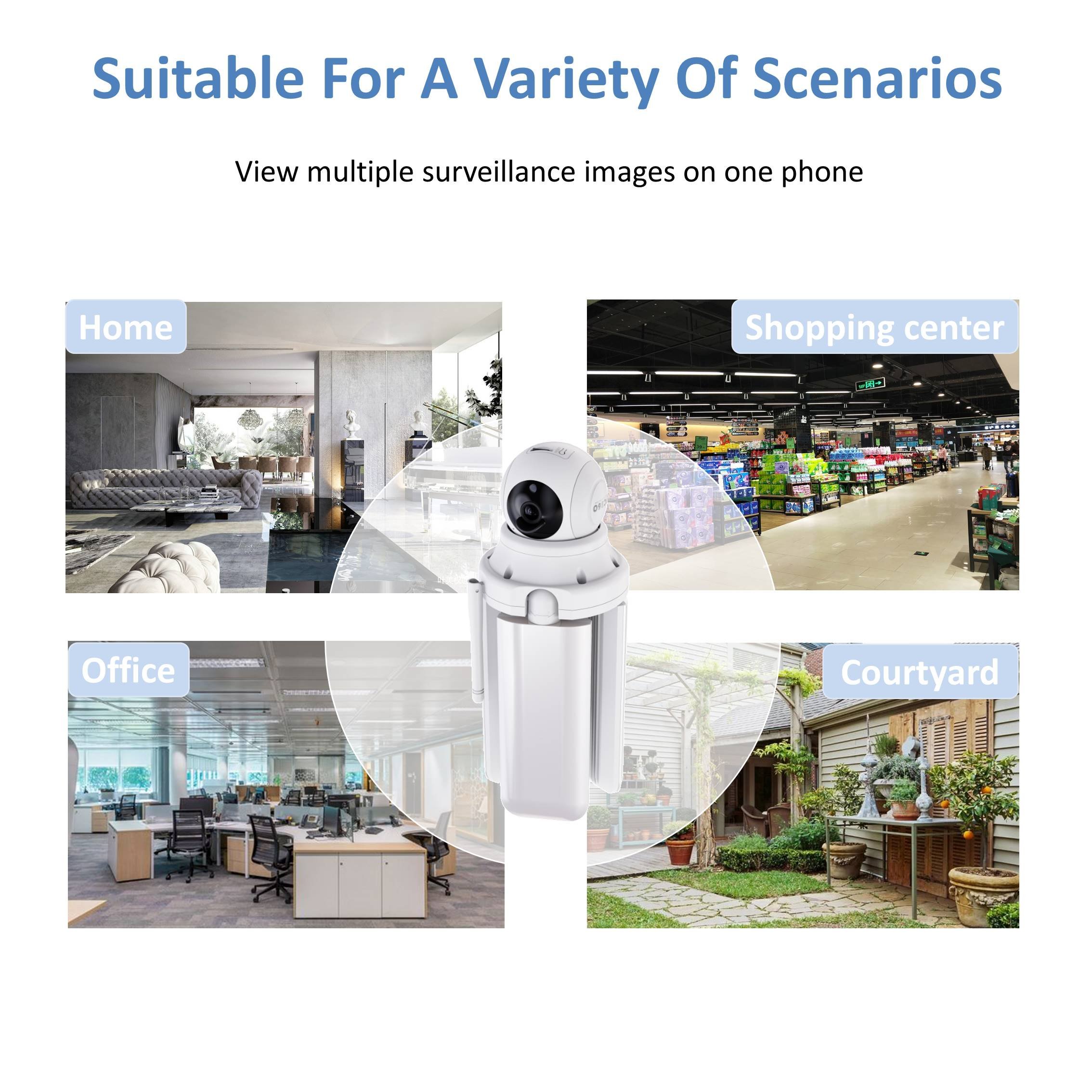 E27 Light Bulb WiFi Smart Camera 1080P IPC360 Home wireless network camera LED lamp with security camera