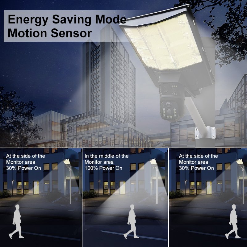 Solar Street Light with Camera 4G Wifi 4MP Outdoor Solar Monintoring Lamp CCTV Wireless Network Camera with 18W solar Camera