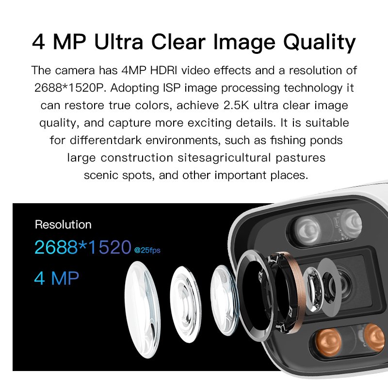 OKAM Pro 4MP WiFi Outdoor Wireless IP Camera Night Vision Waterproof Human Motion Tracking Home Security CMOS Sensor Cloud Data