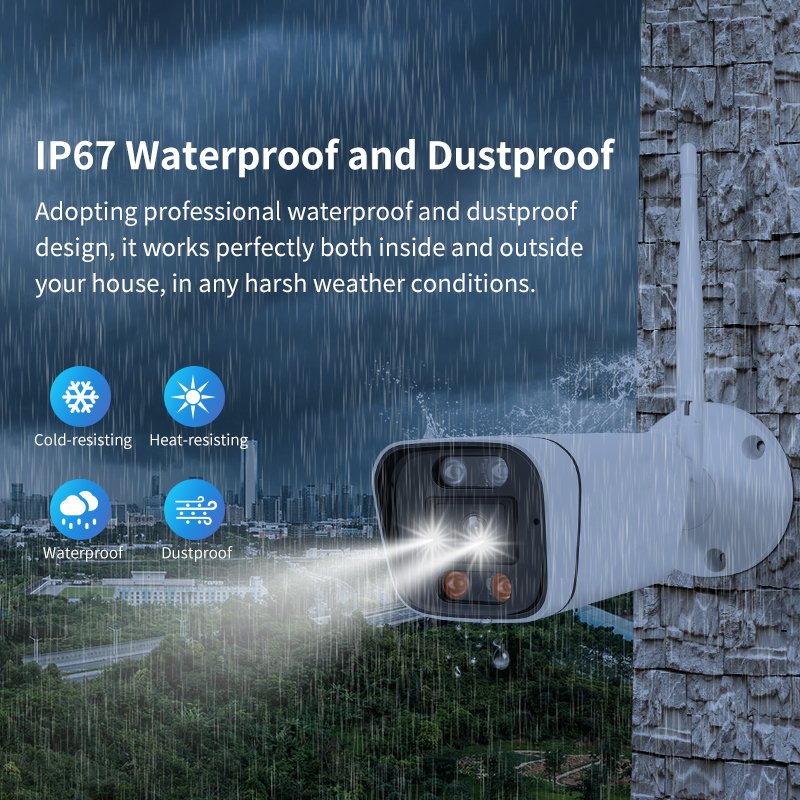 OKAM Pro 4MP WiFi Outdoor Wireless IP Camera Night Vision Waterproof Human Motion Tracking Home Security CMOS Sensor Cloud Data