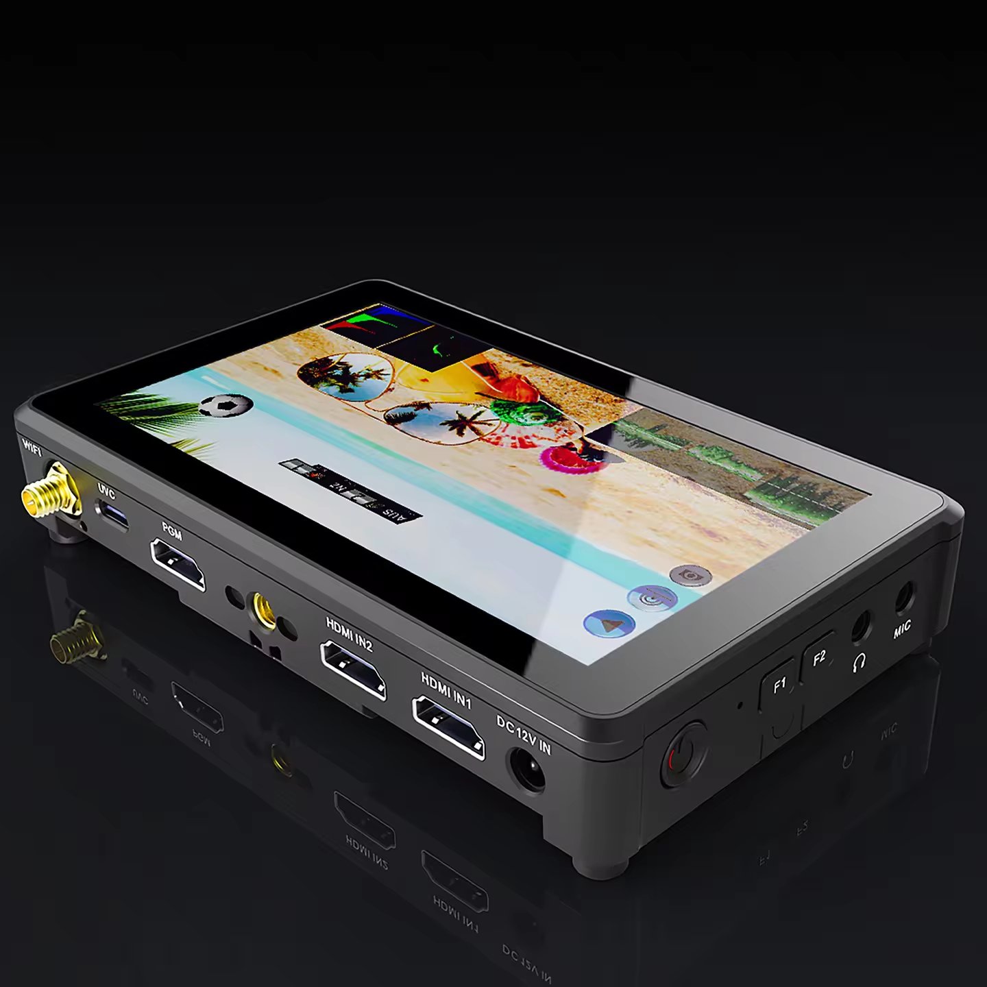 Movmagic touch screen 4K video switcher for live streaming professional multi camera productions monitor