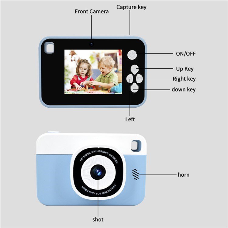 AC10 HD Dual Lens 2.4 Inch IPS Screen Kids mini Camera toy for kids with Tripod No Memory Card