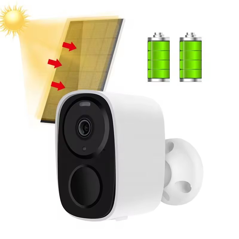 CB54-TZ 3MP WiFi Wireless Outdoor Security Camera Night Vision Solar Panel Spotlight/Alarm AI Detection 2-Way Talk Color Network