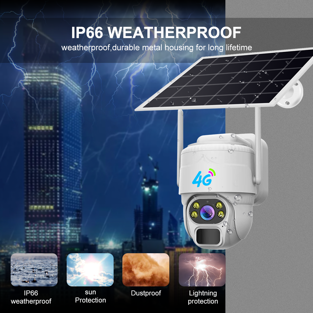 Yida 5MP Solar-Powered Dome CCTV Security Camera with Night Vision 4G Connectivity Multiple Options CMOS Cloud SD/Micro TF Card