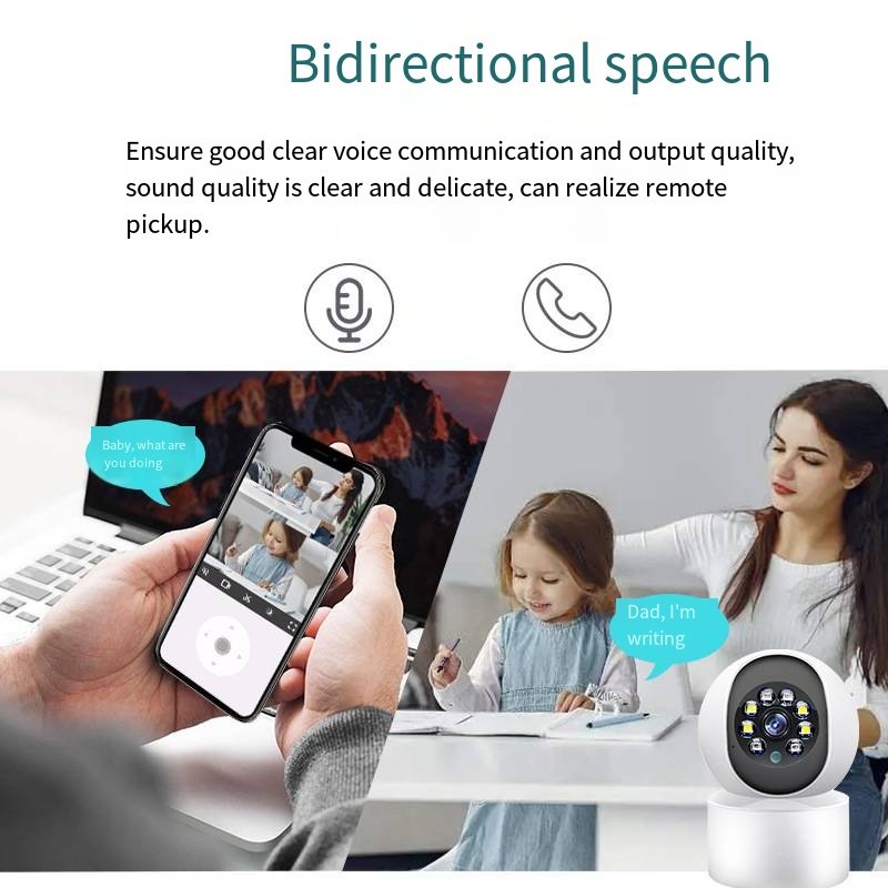 2023 New Smart Wireless 360 Degree Night Vision Surveillance Video Intercom wifi Security Camera Baby Monitor