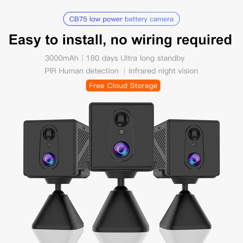 Europe CB75 Low Power Two Way Talk Pir Detection 4g Mini Battery Camera Network Camera Portable Wireless Indoor Camera 3000mah