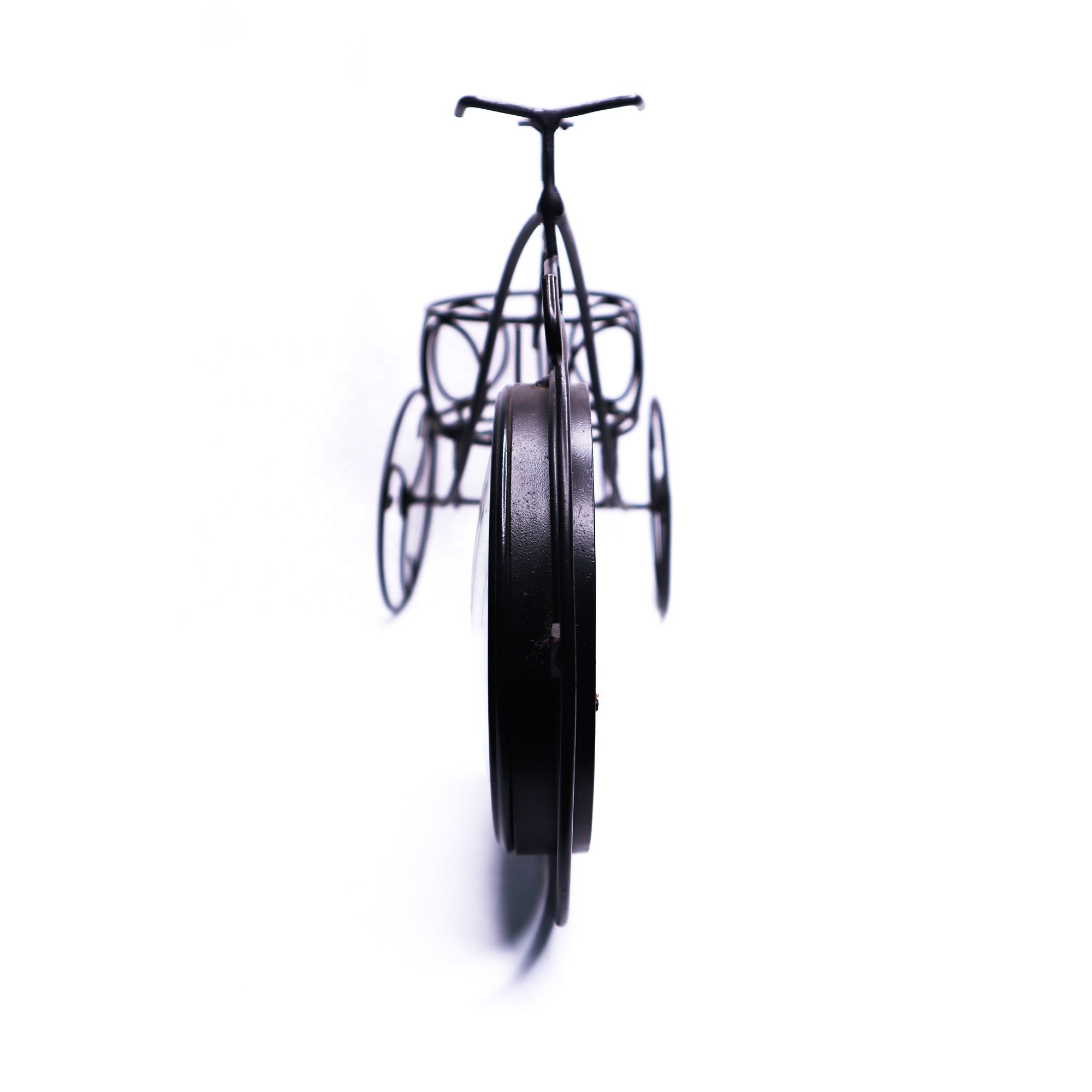Victoria Desk Clock 1947 London Rickshaw Desk And Table Clock Iron Cycle Rickshaw Home Decor Showpiece (Black)