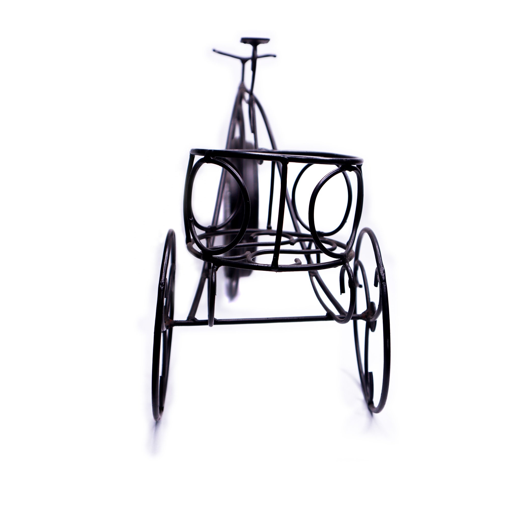 Victoria Desk Clock 1947 London Rickshaw Desk And Table Clock Iron Cycle Rickshaw Home Decor Showpiece (Black)