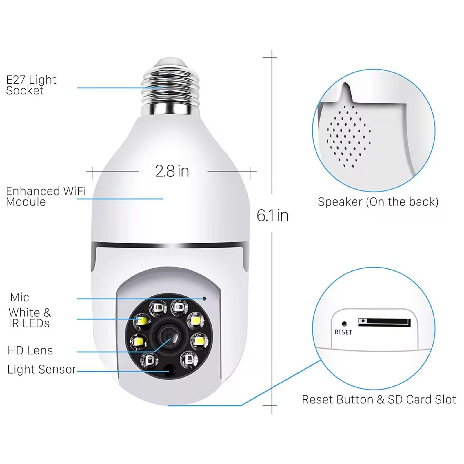 V380 Pro PTZ IP Wifi Best House 360 Camera Auto Night Vision Indoor Outdoor Network Cctv Home Security Lamp Bulb E27 Cameras