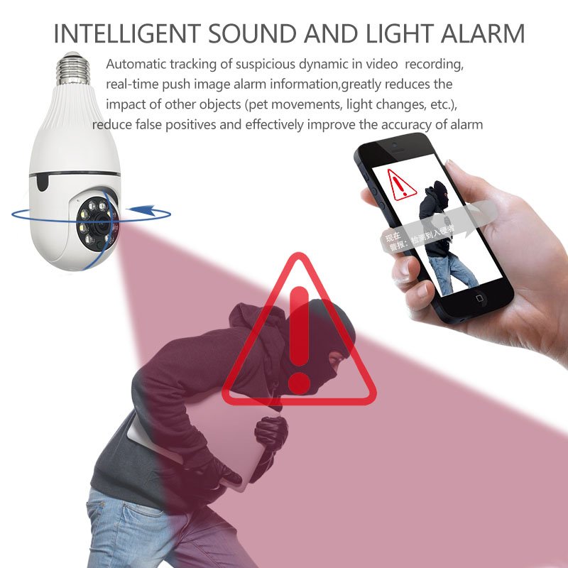 4Mp Home E27 Bulb Wifi Network Camera Night Vision Webcam Human Motion Tracking Memory Card 360 Wireless IP CCTV Indoor Camera