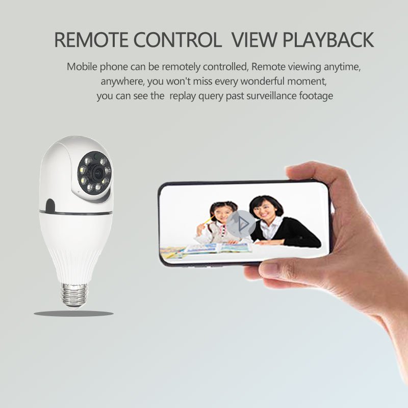 4Mp Home E27 Bulb Wifi Network Camera Night Vision Webcam Human Motion Tracking Memory Card 360 Wireless IP CCTV Indoor Camera