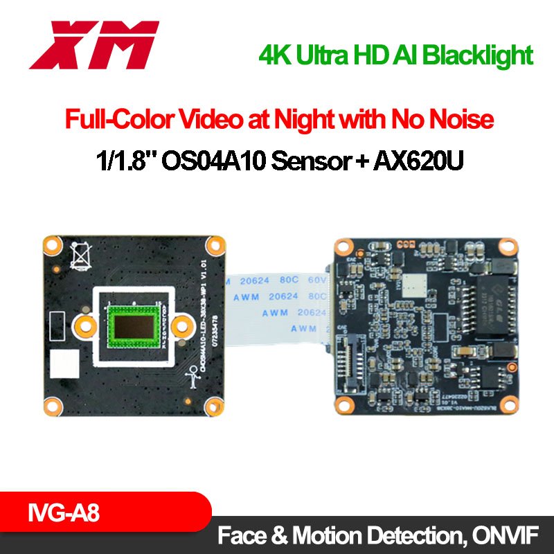 4K Ultra HD Ai Ip Camera Module Ivg-A8 Blacklight Vehicle Detection Smart Home Full Color Night Vision Mini Camera Home Security
