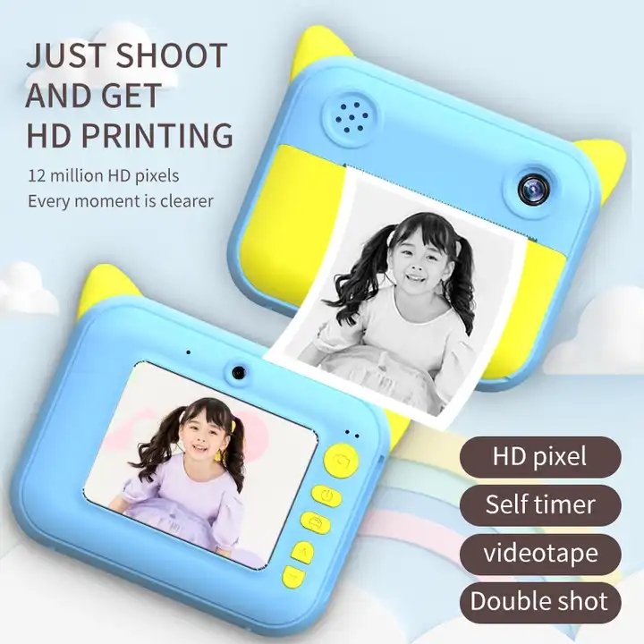 Hot selling children's instant print camera 1080p HD small mini camera with thermal photo paper toys digital camera gift toys