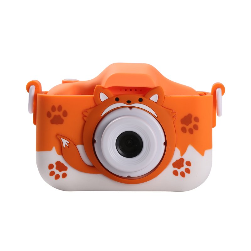 Kids Camera Silicon Cartoon Fox Cat Cow Cute Mini Camcorder Kids Digital Camera 1080P 2.0inch IPS 4000W Kids Selfie Camera