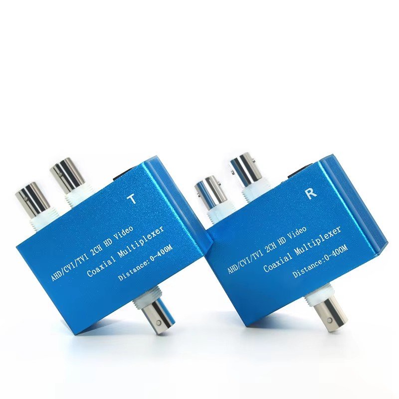 1 To 2 Channel Coaxial HD Video Multiplexer for AHD/CVI/TVI/Analog Cameras Over Cable One Line Transmits Two Signals