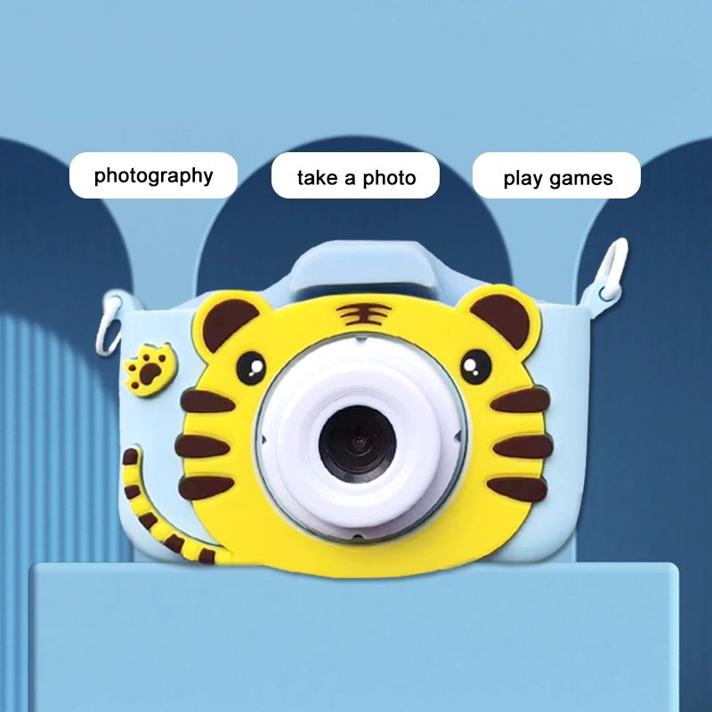 Kids Digital Tiger Camera 2 HD Children Mini Camera Toy Birthday Christmas Gift Children Educational Toys Camera for Girl Boy