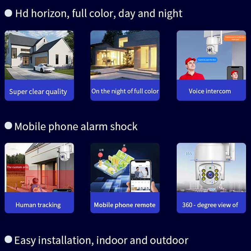 390eyes 720P Smart Wireless IP Security Camera Outdoor IP66 Waterproof Sur-veillance with 6 LED Light WIFI Network