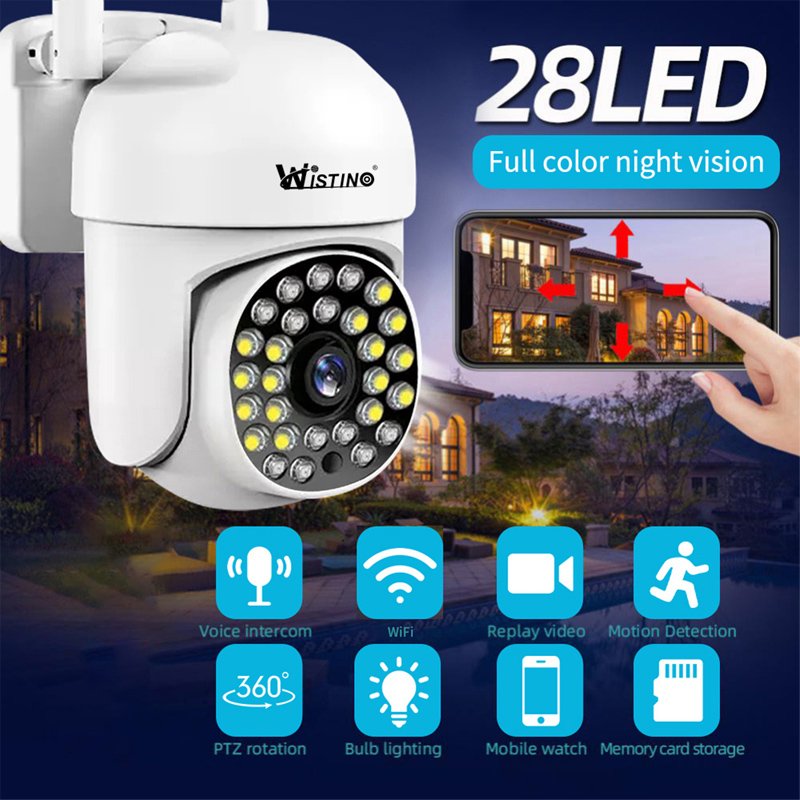 Wistino 1080P Audio Colorful Night Vision NetWork IP Camera IP66 Waterproof Smart Home 5G IP Camera