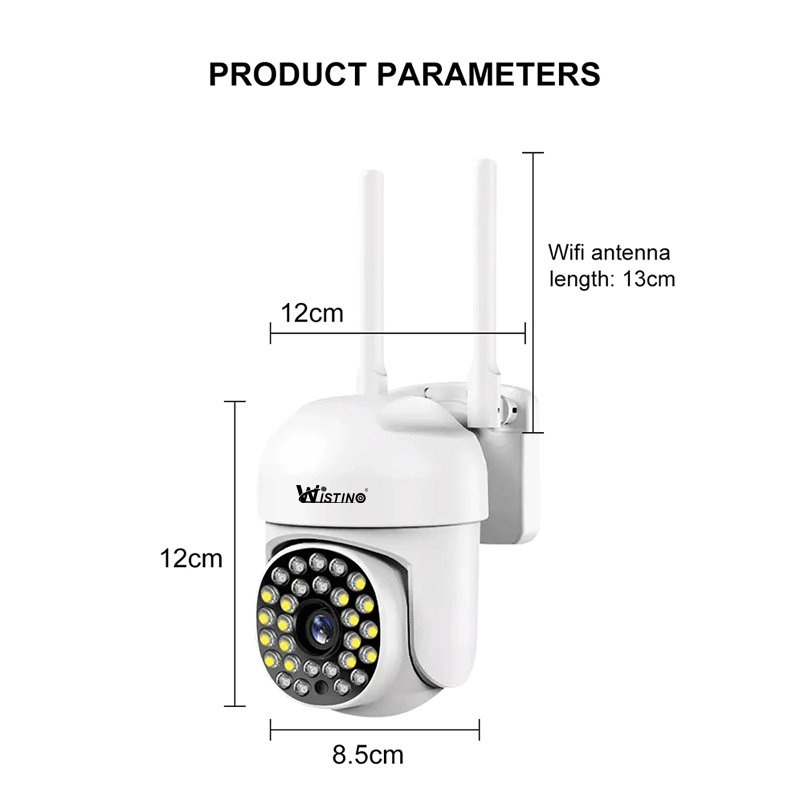 Wistino 1080P Audio Colorful Night Vision NetWork IP Camera IP66 Waterproof Smart Home 5G IP Camera