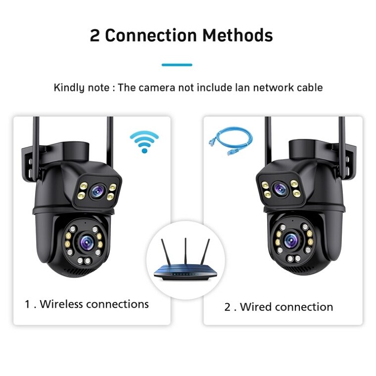 Cameras De Seguridad Wifi 6MP Dual Lens iCsee ptz WIFI Camera Outdoor Human Auto Tracking Wireless Security icsee WIFI Camera
