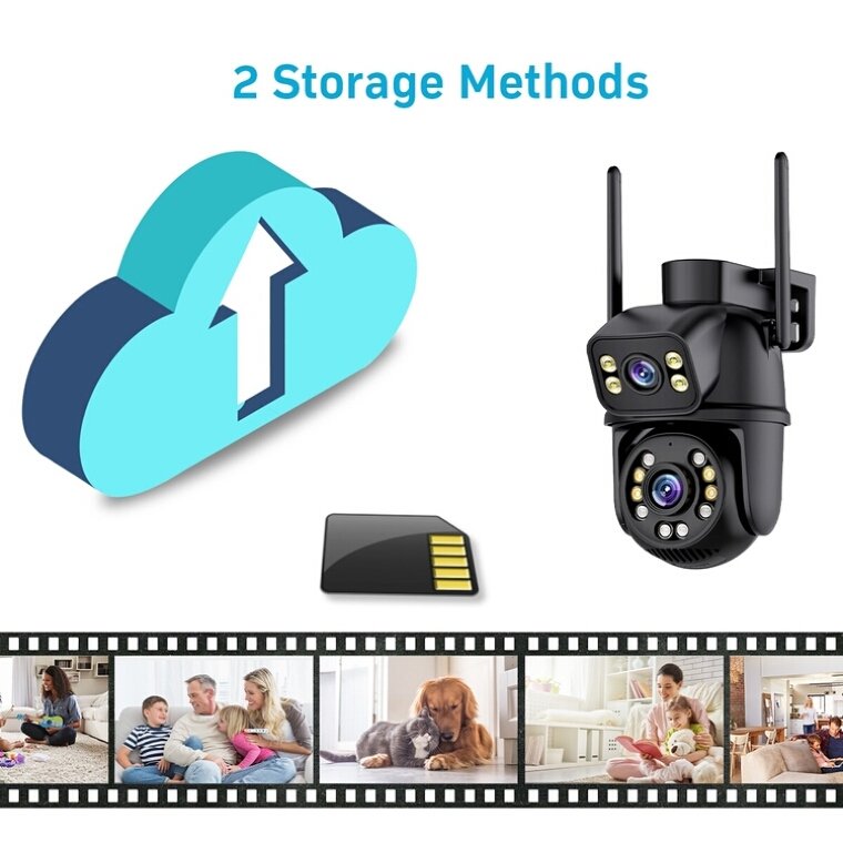 Cameras De Seguridad Wifi 6MP Dual Lens iCsee ptz WIFI Camera Outdoor Human Auto Tracking Wireless Security icsee WIFI Camera
