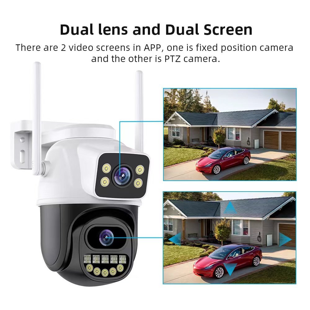 HIKWIFI 6MP iCsee Outdoor Waterproof Wireless Security Camera with Night Vision Full Color Wide Angle SD Card Storage Indoor Use