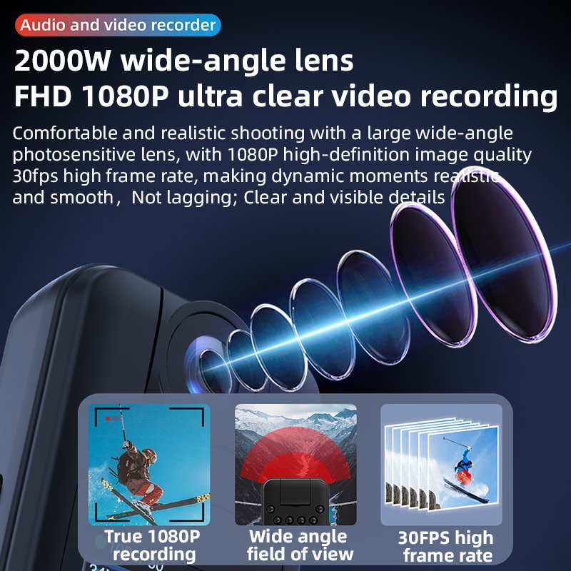 1080P Rotate Lens Multi-function Mini Action Sport DV Mini Camera Video Recorder Cam with Magnetic Back Cip