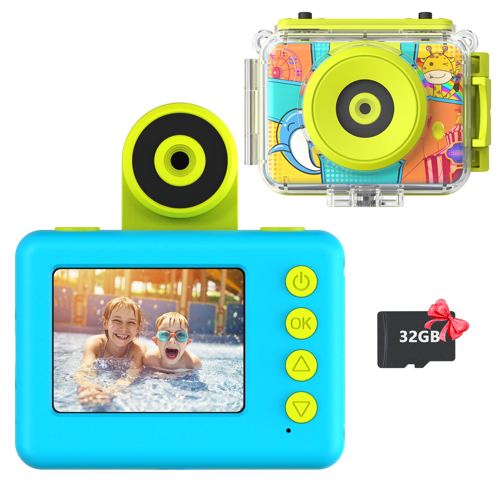 High Quality Easy Use 180 Degree Adjustment High Quality Waterproof Kids Action Camera Kids Gopro Camera