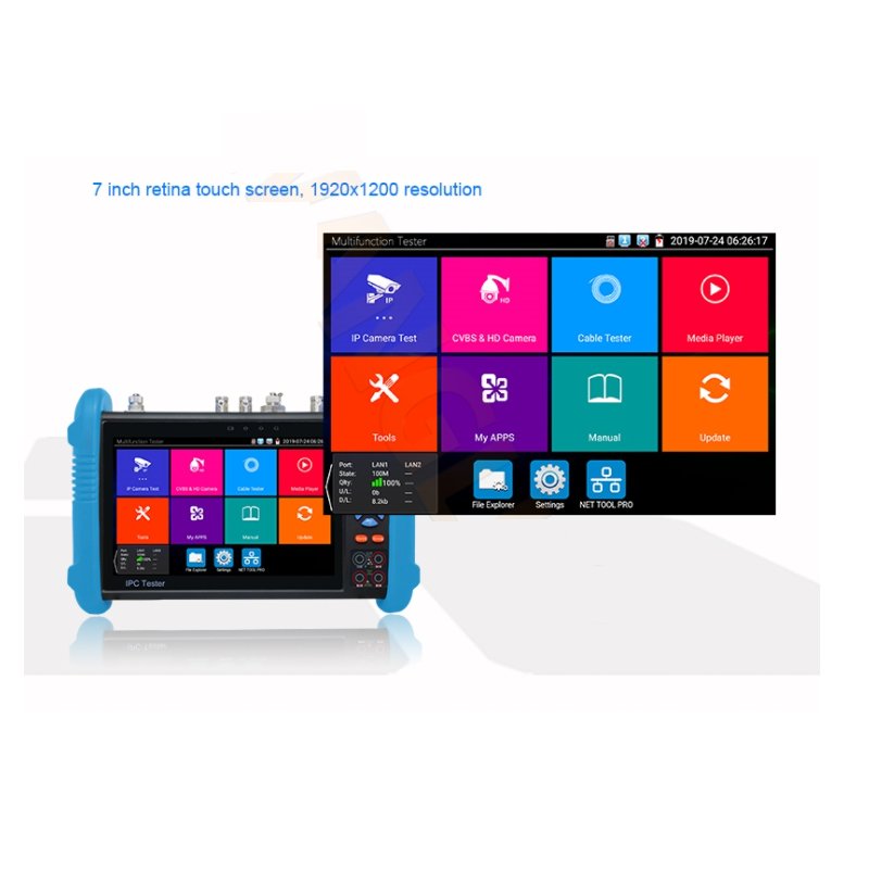 IPC-9800MOVTADHS PLUS 7 Inch IPS Touch screen 4K H.265 IP Full 4K All in One Full Function IPC CCTV Tester