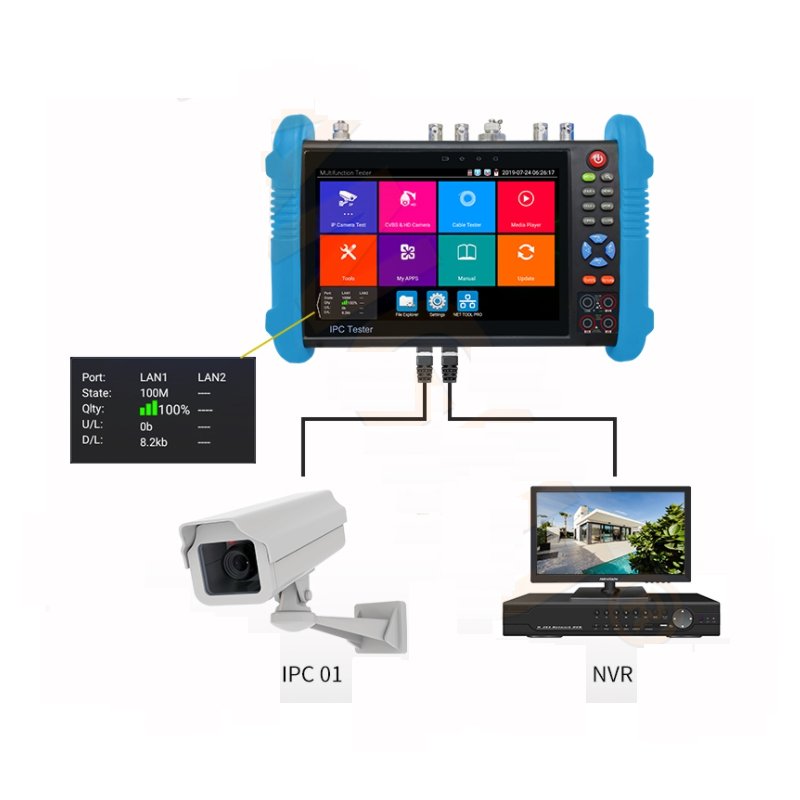 IPC-9800MOVTADHS PLUS 7 Inch IPS Touch screen 4K H.265 IP Full 4K All in One Full Function IPC CCTV Tester