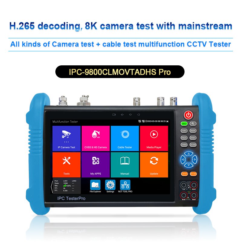 4K Security Camera Tester Full Function 8MP Analog TVI CVI AHD CVBS IP Network CCTV Tester Accessory