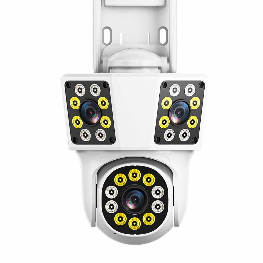 Hot Selling IPC360 12MP 3 Lens Smart Home CCTV Camera 3 Screens Night Vision Cloud Memory Card Data Storage Options Multi-Lens