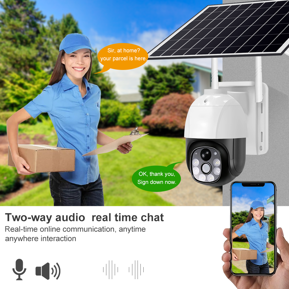 Outdoor Weatherproof WiFi Solar CCTV Security Dome Camera with Wide Angle Motion Detection Low Power Features